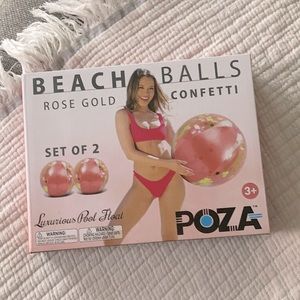 New! Set of 2 Rose Gold Confetti Beach Balls